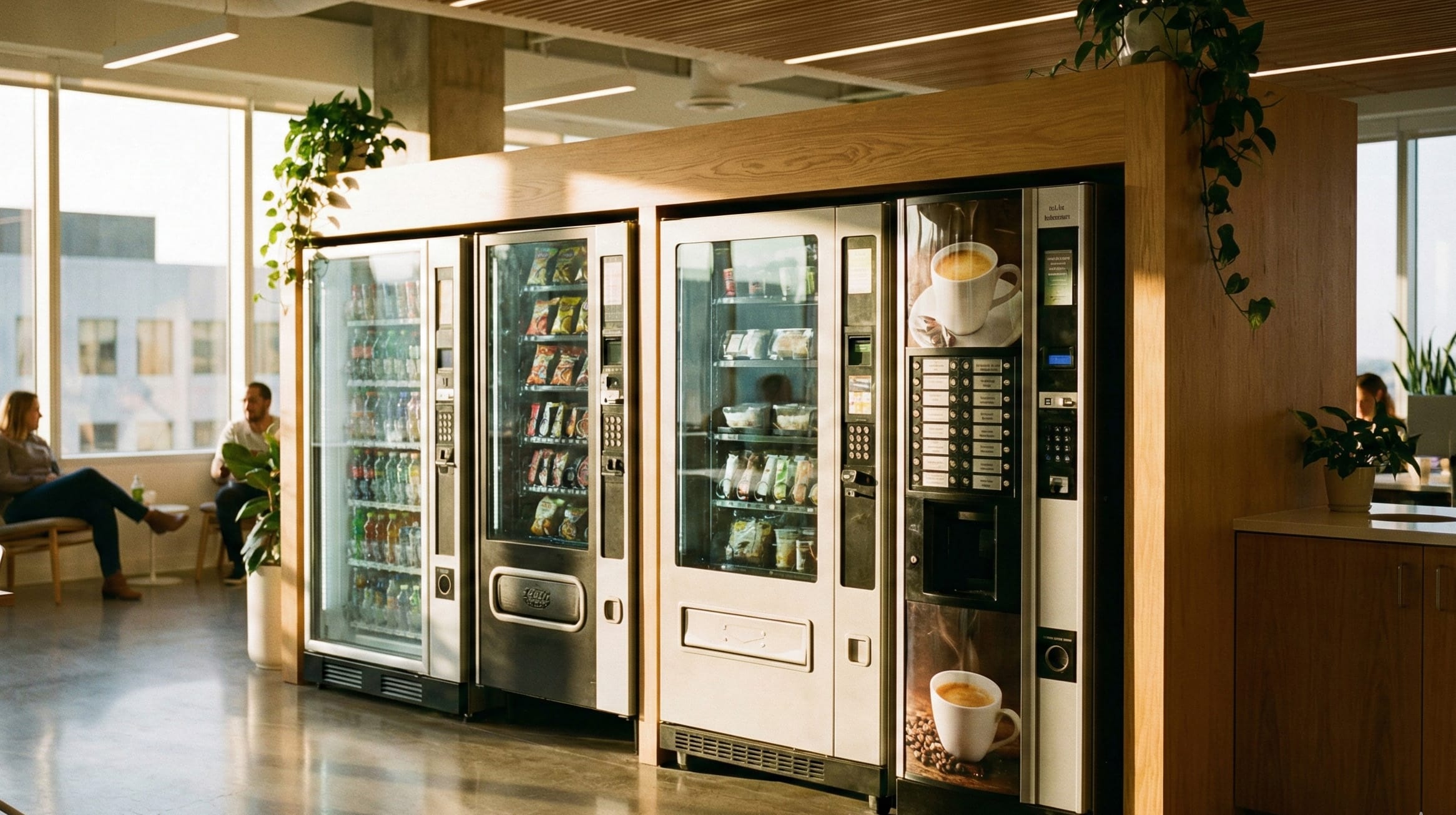 office breakroom with nice vending machines