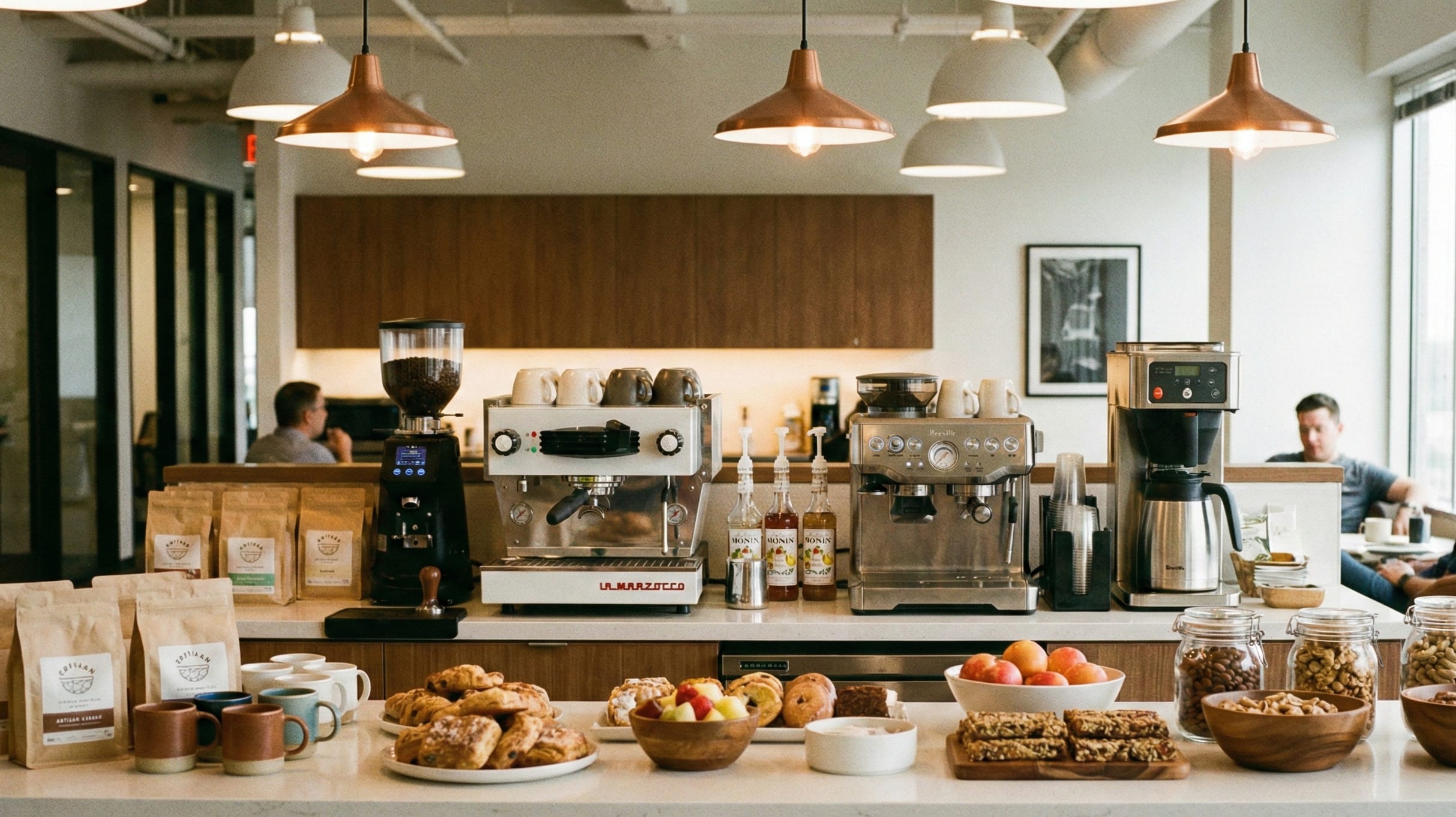 office breakroom with great coffee selection