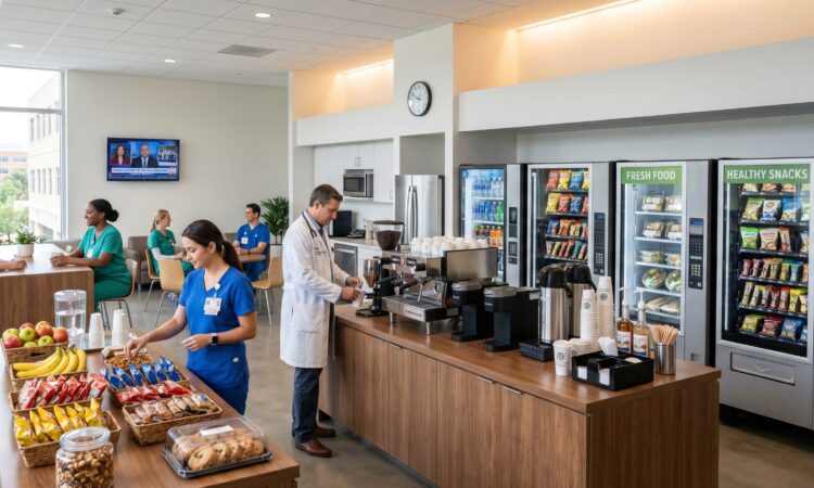 hospital breakroom in boston with vending machines